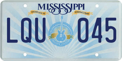MS license plate LQU045