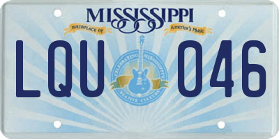 MS license plate LQU046