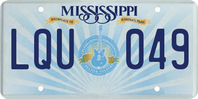 MS license plate LQU049