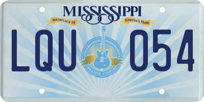 MS license plate LQU054