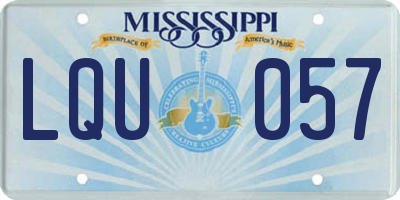 MS license plate LQU057