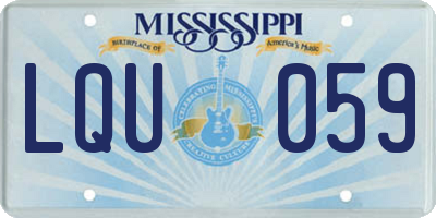 MS license plate LQU059