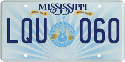MS license plate LQU060