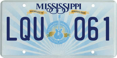 MS license plate LQU061
