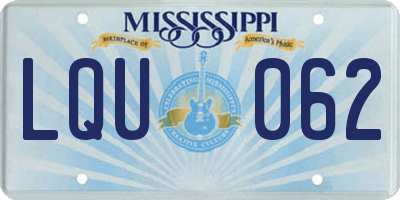 MS license plate LQU062
