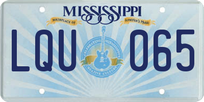 MS license plate LQU065
