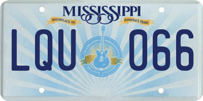 MS license plate LQU066