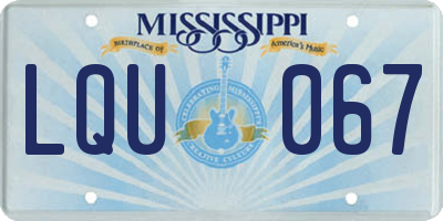 MS license plate LQU067