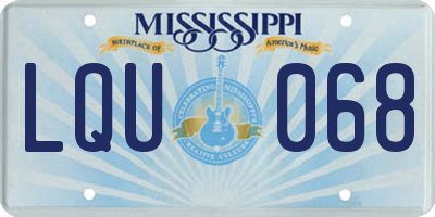 MS license plate LQU068