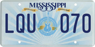 MS license plate LQU070