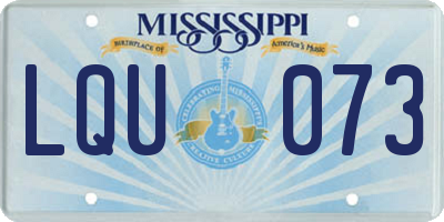 MS license plate LQU073