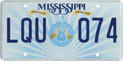 MS license plate LQU074