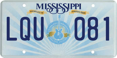 MS license plate LQU081