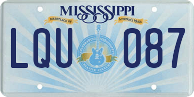 MS license plate LQU087