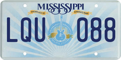 MS license plate LQU088