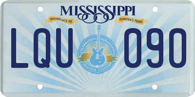 MS license plate LQU090