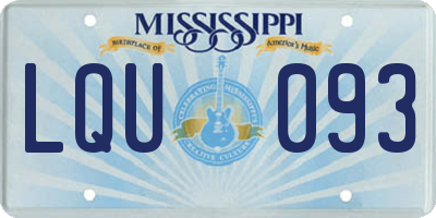 MS license plate LQU093