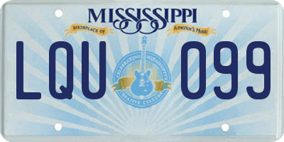 MS license plate LQU099