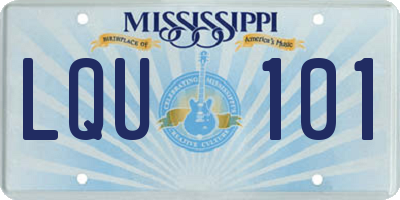 MS license plate LQU101