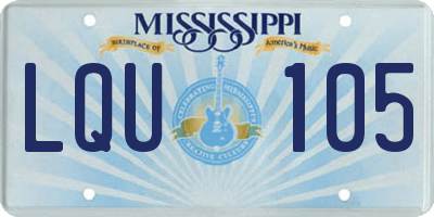MS license plate LQU105