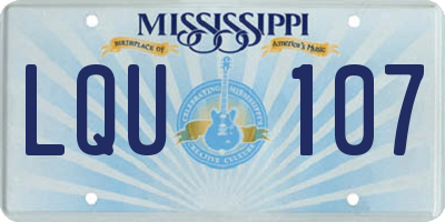 MS license plate LQU107