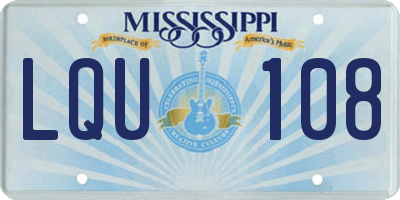 MS license plate LQU108