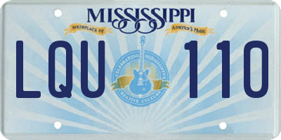 MS license plate LQU110