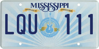 MS license plate LQU111
