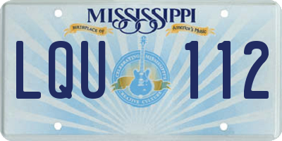 MS license plate LQU112