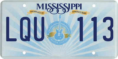 MS license plate LQU113