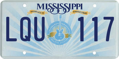 MS license plate LQU117
