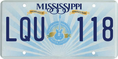 MS license plate LQU118