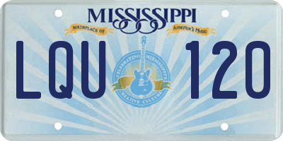MS license plate LQU120