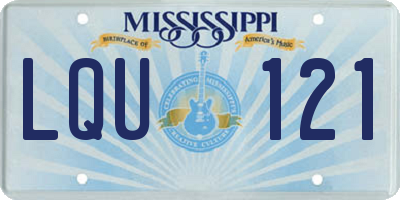 MS license plate LQU121