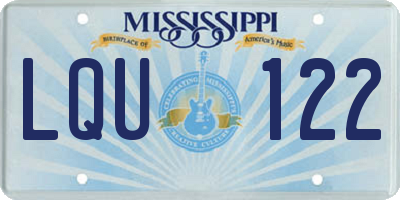 MS license plate LQU122
