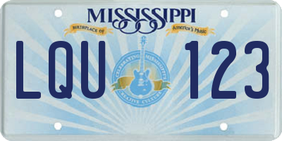 MS license plate LQU123