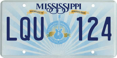 MS license plate LQU124