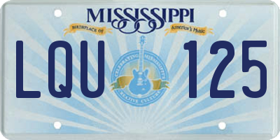 MS license plate LQU125