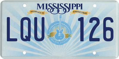 MS license plate LQU126