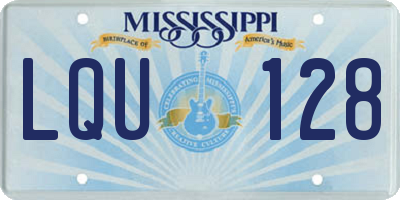 MS license plate LQU128