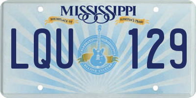 MS license plate LQU129