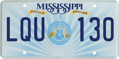 MS license plate LQU130