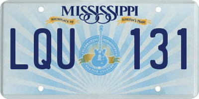 MS license plate LQU131