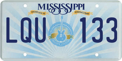 MS license plate LQU133