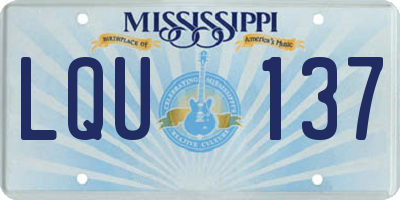 MS license plate LQU137
