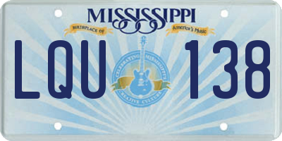 MS license plate LQU138