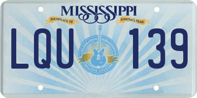 MS license plate LQU139