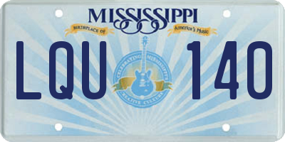 MS license plate LQU140