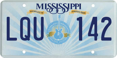 MS license plate LQU142