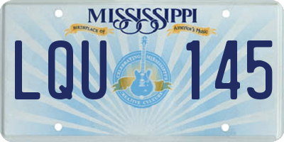MS license plate LQU145